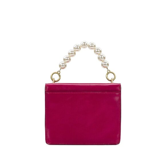 Patricia Nash Pearl Handle Veolia Leather Top-Handle Crossbody Handbag Fuchsia - Picture 2 of 11
